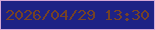 文字の大きさ：4、枠の色：d4a7d7、背景の色：1e2285、文字の色：754226 無料ブログパーツのブログ時計