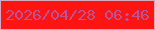 文字の大きさ：3、枠の色：d4a8bd、背景の色：fd1413、文字の色：bb5496 無料ブログパーツのブログ時計