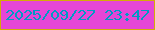文字の大きさ：2、枠の色：d4ac06、背景の色：e646d6、文字の色：009bc4 無料ブログパーツのブログ時計