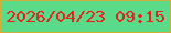 文字の大きさ：4、枠の色：d4ad39、背景の色：5bda8a、文字の色：e8231b 無料ブログパーツのブログ時計