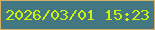 文字の大きさ：4、枠の色：d4af67、背景の色：437782、文字の色：cef309 無料ブログパーツのブログ時計