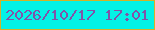 文字の大きさ：5、枠の色：d4b227、背景の色：03f2e6、文字の色：8152a9 無料ブログパーツのブログ時計