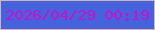 文字の大きさ：4、枠の色：d4b2b6、背景の色：4563dc、文字の色：c612cd 無料ブログパーツのブログ時計