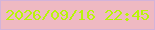 文字の大きさ：2、枠の色：d4b3d9、背景の色：efb9c2、文字の色：b8f608 無料ブログパーツのブログ時計