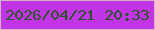 文字の大きさ：2、枠の色：d4b4c4、背景の色：c235e6、文字の色：2c542a 無料ブログパーツのブログ時計