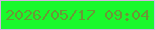 文字の大きさ：2、枠の色：d4b4e0、背景の色：19f92c、文字の色：6a9836 無料ブログパーツのブログ時計