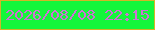 文字の大きさ：5、枠の色：d4b527、背景の色：15f63b、文字の色：ce71d5 無料ブログパーツのブログ時計