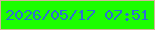 文字の大きさ：4、枠の色：d4b59a、背景の色：1cfe00、文字の色：2d6fd3 無料ブログパーツのブログ時計