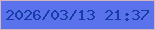 文字の大きさ：3、枠の色：d4b5bc、背景の色：5a73ec、文字の色：163da6 無料ブログパーツのブログ時計
