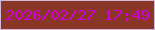 文字の大きさ：4、枠の色：d4b7da、背景の色：8a3627、文字の色：d201d7 無料ブログパーツのブログ時計