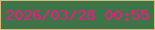 文字の大きさ：1、枠の色：d4ba7e、背景の色：3d7448、文字の色：fc1285 無料ブログパーツのブログ時計
