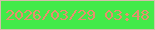 文字の大きさ：2、枠の色：d4beaa、背景の色：43ea49、文字の色：e68f6e 無料ブログパーツのブログ時計