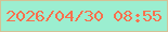 文字の大きさ：1、枠の色：d4c195、背景の色：9beed0、文字の色：fa704d 無料ブログパーツのブログ時計
