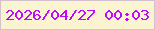 文字の大きさ：5、枠の色：d4c1cd、背景の色：faf4d0、文字の色：bf09fc 無料ブログパーツのブログ時計