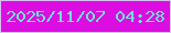 文字の大きさ：2、枠の色：d4c1ee、背景の色：dc0de1、文字の色：68e6d9 無料ブログパーツのブログ時計