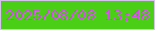 文字の大きさ：1、枠の色：d4c2ec、背景の色：4acf16、文字の色：d44deb 無料ブログパーツのブログ時計