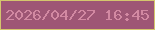 文字の大きさ：4、枠の色：d4c66d、背景の色：9e5675、文字の色：d289a2 無料ブログパーツのブログ時計