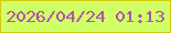 文字の大きさ：4、枠の色：d4c70f、背景の色：d1ff66、文字の色：ad55b0 無料ブログパーツのブログ時計
