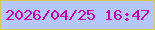 文字の大きさ：4、枠の色：d4ca55、背景の色：b5c7fa、文字の色：c801b2 無料ブログパーツのブログ時計