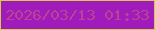 文字の大きさ：1、枠の色：d4cc46、背景の色：9f1bbc、文字の色：bc4292 無料ブログパーツのブログ時計