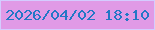 文字の大きさ：2、枠の色：d4ccff、背景の色：e09ae6、文字の色：2377c6 無料ブログパーツのブログ時計