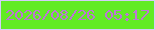 文字の大きさ：1、枠の色：d4cef9、背景の色：62eb24、文字の色：bd75d5 無料ブログパーツのブログ時計