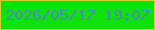 文字の大きさ：5、枠の色：d4cf2d、背景の色：0de208、文字の色：5087b9 無料ブログパーツのブログ時計