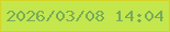 文字の大きさ：4、枠の色：d4d327、背景の色：c5e74e、文字の色：76ac59 無料ブログパーツのブログ時計