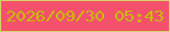 文字の大きさ：3、枠の色：d4d463、背景の色：f3516c、文字の色：c8bc02 無料ブログパーツのブログ時計