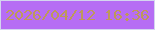 文字の大きさ：3、枠の色：d4d5ef、背景の色：b66df4、文字の色：be995a 無料ブログパーツのブログ時計