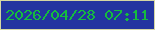 文字の大きさ：5、枠の色：d4d6a3、背景の色：2334a0、文字の色：15bc3e 無料ブログパーツのブログ時計