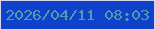 文字の大きさ：5、枠の色：d4d7ed、背景の色：0e42ca、文字の色：539aaf 無料ブログパーツのブログ時計