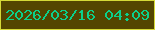 文字の大きさ：4、枠の色：d4d937、背景の色：534500、文字の色：0bd08b 無料ブログパーツのブログ時計
