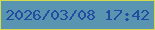 文字の大きさ：4、枠の色：d4d94d、背景の色：5995b1、文字の色：214ca2 無料ブログパーツのブログ時計