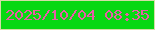 文字の大きさ：2、枠の色：d4dda7、背景の色：07d813、文字の色：e75da6 無料ブログパーツのブログ時計