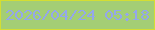 文字の大きさ：1、枠の色：d4de32、背景の色：a4ce75、文字の色：94a7eb 無料ブログパーツのブログ時計