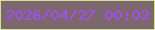 文字の大きさ：1、枠の色：d4e191、背景の色：7c676f、文字の色：a44dfb 無料ブログパーツのブログ時計