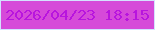 文字の大きさ：4、枠の色：d4e1fe、背景の色：d64ad9、文字の色：b815de 無料ブログパーツのブログ時計