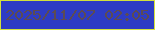 文字の大きさ：2、枠の色：d4e23c、背景の色：2e3cc4、文字の色：5c4b53 無料ブログパーツのブログ時計
