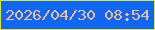 文字の大きさ：5、枠の色：d4e644、背景の色：1167ef、文字の色：ecbe9b 無料ブログパーツのブログ時計