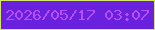 文字の大きさ：1、枠の色：d4e76a、背景の色：6921de、文字の色：b94ffa 無料ブログパーツのブログ時計