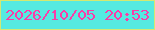 文字の大きさ：2、枠の色：d4e871、背景の色：56eae1、文字の色：fb3ca8 無料ブログパーツのブログ時計