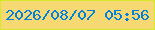 文字の大きさ：5、枠の色：d4e92d、背景の色：f7d974、文字の色：007fdd 無料ブログパーツのブログ時計