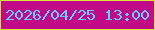 文字の大きさ：4、枠の色：d4e936、背景の色：c00a88、文字の色：64ccff 無料ブログパーツのブログ時計