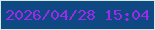 文字の大きさ：5、枠の色：d4e9df、背景の色：0e4984、文字の色：9b2bea 無料ブログパーツのブログ時計