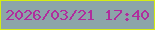 文字の大きさ：5、枠の色：d4ec14、背景の色：8ca5a9、文字の色：b02d9d 無料ブログパーツのブログ時計