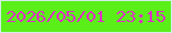 文字の大きさ：3、枠の色：d4eceb、背景の色：5bef1a、文字の色：df2fc6 無料ブログパーツのブログ時計