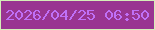 文字の大きさ：1、枠の色：d4eeb8、背景の色：993491、文字の色：bf70f7 無料ブログパーツのブログ時計