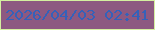 文字の大きさ：5、枠の色：d4efa0、背景の色：8d5981、文字の色：3561b9 無料ブログパーツのブログ時計