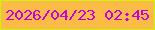 文字の大きさ：5、枠の色：d4f10d、背景の色：fabb47、文字の色：c901d5 無料ブログパーツのブログ時計